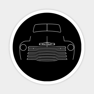 1949 Chevy 3100 stepside classic pickup truck outline graphic (white) Magnet